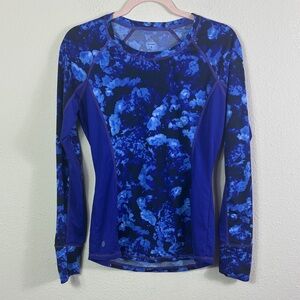 Athleta Runway Long Sleeve Top T-Shirt Stretch Blue Purple Size Small